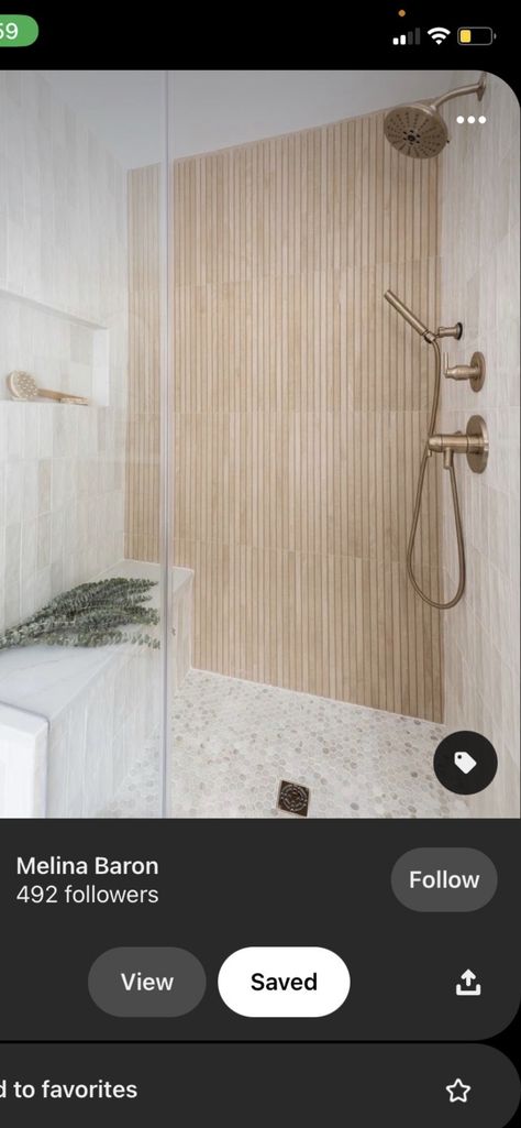 Wood Like Shower Tile, Wood Panel Tile Bathroom, Ribbon Oak Wall Tile Bathroom, Wood Slat Tile Bathroom, Ribbed Tile Bathroom, Wood Tile Shower Wall, Wood Shower Tile, Wooden Shower Walls, Wood Look Bathroom