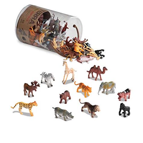 Terra by Battat - Wild Animals - Assorted Miniature Wild Animal Toys & Cake Toppers For Kids 3  (60 Pc) Wild Animal Toys, Safari Scene, Animal Themed Birthday Party, Wild Kratts, Wild Safari, Wild Creatures, Animal Toys, Miniature Animals, Dinosaur Toys