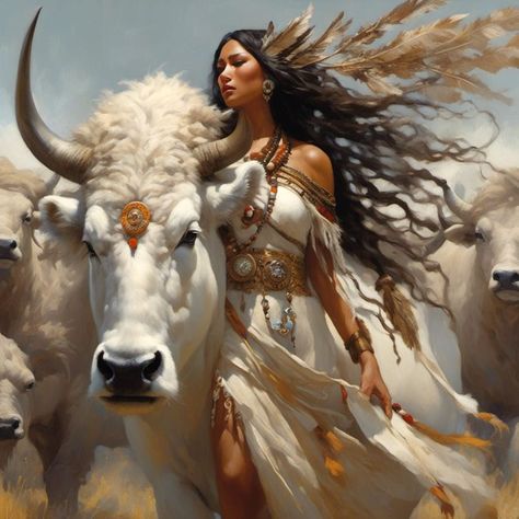 White Buffalo Calf Woman - AI Generated Artwork - NightCafe Creator White Buffalo Woman, White Buffalo Calf Woman, Cave Girl, Native American Woman, Native American Peoples, American Indian Art, Border Collies, American Woman, Art Generator