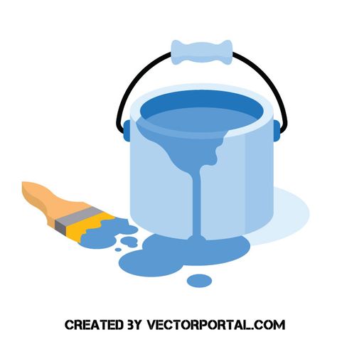 Paint and painting brush Paint Brush Illustration, Fun Factory, Paint Buckets, Painting Brush, Free Vectors, Creative Commons, Paint Brush, Site Design, Paint Brushes