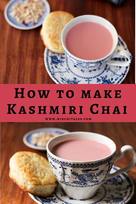 Healthy Winter Drinks, Kashmiri Chai, Chai Tea Recipe, Hot Drinks Recipes, Tea Drink Recipes, Diy Tea, Chai Recipe, Pink Tea, Winter Drinks