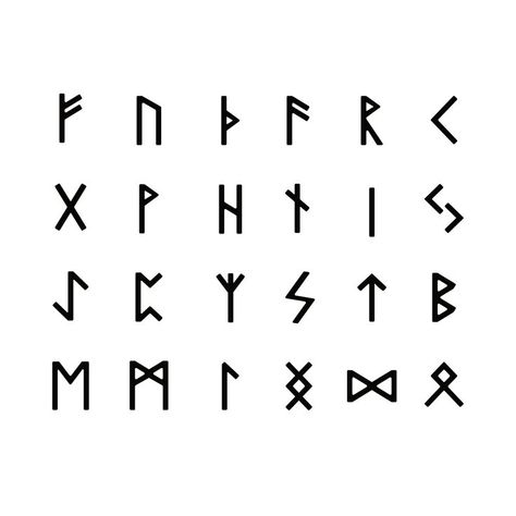 Elder Futhark Runes - Now available from my Etsy store! Viking Alphabet, Nordic Alphabet, Viking Rune Tattoo, Rune Alphabet, Nordic Runes, Rune Tattoo, Elder Futhark Runes, Futhark Runes, Elder Futhark