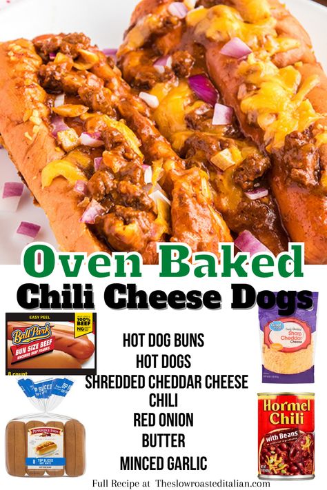 Chilli Dog Casserole Oven Baked, Chile Cheese Dogs, Loaded Chili Dogs, Oven Chili Dogs, Best Chili Cheese Dogs, Chilli Cheese Hotdogs, Chili Cheese Dogs Sides, Oven Baked Chili Dogs, Chili Cheese Dogs In Oven