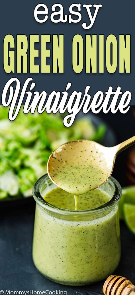 Green Onion Soup, Onion Vinaigrette, Healthy Vinaigrette, Green Onions Recipes, Vinaigrette Dressing Recipe, Salad Dressing Recipes Homemade, Onion Salad, Easy Salad, Vinaigrette Recipes