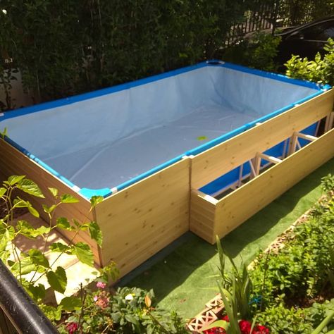 #diy #pool #poolproject #abovegroundpool #bestwaypool #intexpool #summerinthecity #woodworking Small Pools Backyard, Intex Pool, Backyard Shade, Diy Swimming Pool, Above Ground Pool Landscaping, Small Pool Design, Diy Pool, Backyard Pool Designs, Swimming Pools Backyard