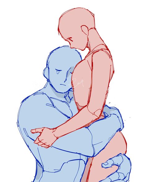 Holding Hips Couple, Couple Bases Reference, Muscular Men Pose Drawing, Tall X Small Ship Dynamic, Hugging Waist Reference, Person Hugging Pillow Drawing Reference, Relationship Reference Poses, Spicy Art Reference Poses Couple, Tackle Hug Reference