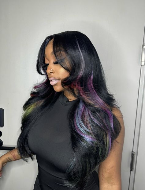 Black Bussdown Middle Part, Weave Colors, 22nd Bday, Slick Rick, Future Hairstyles, Colored Weave, Weave Ponytail Hairstyles, Frontal Wig Hairstyles, Natural Hair Short Cuts