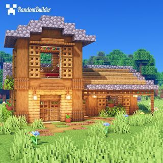 Random | Minecraft Builder (@randombuildermc) • Instagram photos and videos Easy Minecraft House Designs, Minecraft House Ideas Interior, Minecraft Wooden House, Wood House Design, Minecraft House Ideas, Survival House, Minecraft Houses Survival, Minecraft Houses Blueprints, Wooden House Design