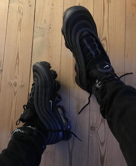 Nike air vapor max 97 Black Shoes Outfit Sneakers, Black Air Max 97, Nike 97, 97 Shoes, Nike Air Max 97 Black, Pretty Sneakers, Nike Shoes Girls, Jordan Shoes Girls, Pretty Shoes Sneakers