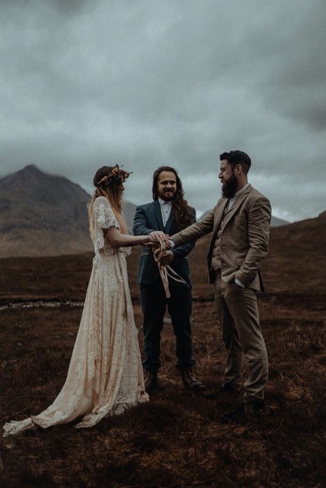 Glencoe Elopement, Skye Elopement, Handfasting Ceremony, Petite Wedding Dress, How To Elope, The Isle Of Skye, Rustic Wedding Dresses, Country Wedding Dresses, Scottish Wedding