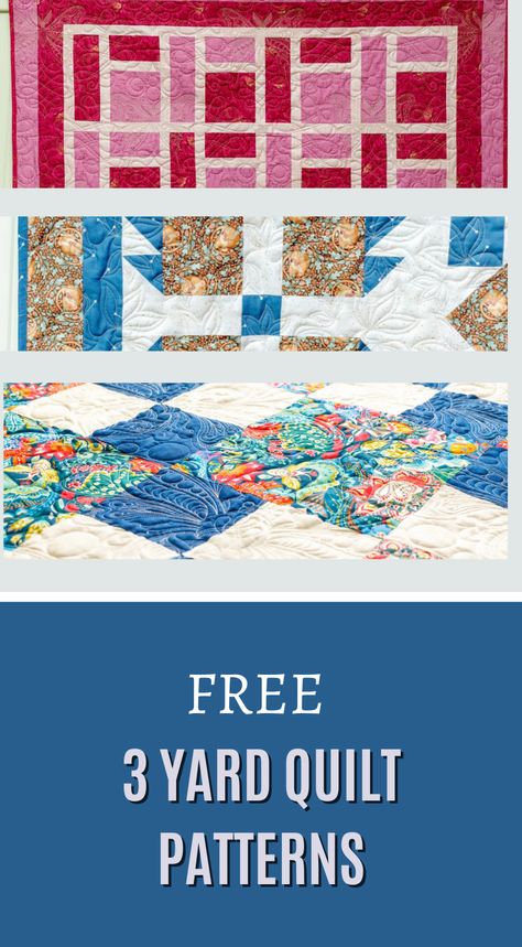 "Embrace the simplicity of 3-Yard Quilt Patterns – a perfect fusion of ease and creativity. With just three yards of fabric, craft a quilt that radiates charm. Ideal for beginners or those seeking a quick yet gratifying project. Elevate your quilting experience with these accessible and visually stunning patterns." 3 Yards Quilt Patterns Free, City Lights Quilt Pattern, 4 Yard Quilts, Twin Size Quilt Pattern Kids, 3 Yard Quilts Patterns, Free Easy Peasy 3 Yd Quilts, Boxes And Bows Free Quilt Pattern, 3 Yd Quilt Patterns, 3 Yd Quilts