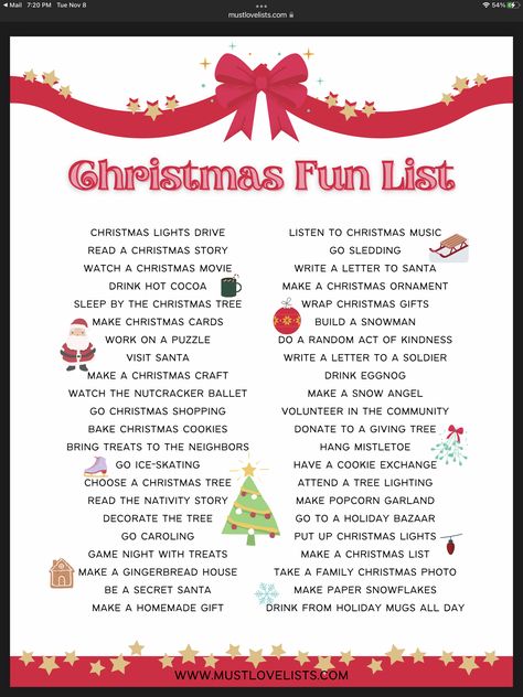 5 Gift Rule For Christmas For Kids, Daily Christmas Activities For Kids, Christmas Sleepover Ideas For Kids, Christmas Bucket List For Kids, December Activities For Kids, Kids Christmas List Printable, December Gratitude, Christmas Bucket List Ideas, Christmas List Printable