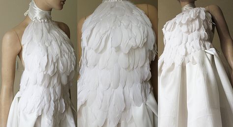 Feather Cloak, Wedding Dress With Feathers, Punk Wedding, Dress Reference, Fantasy Au, Circus Costumes, Feather Gown, Swan Dress, Open Back Wedding