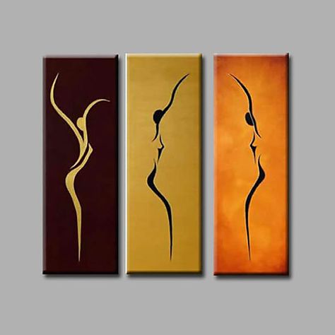 Multi Panel Canvas Painting, Multiple Canvas Paintings, Hand Painted Wall Art, 3 Piece Canvas Art, Canvas Painting Landscape, Tableau Art, Hand Painted Walls, Abstract Landscape Painting, Abstract Portrait