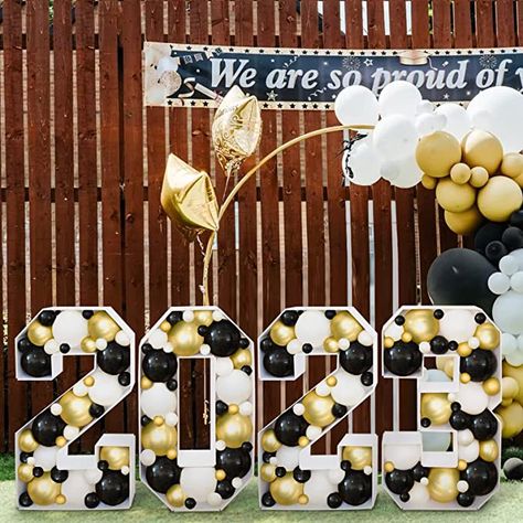 Can fill with balloons or drill holes and put lights in! Prom Party Ideas, Marquee Numbers, Foam Board Sign, High School Graduation Party Decorations, Prom Decor, Marquee Lights, Large Balloons, Marquee Sign, Marquee Letters