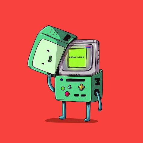 regram @artwhino It's Friday!  Time to go old school!! Artwork by @alexmdc #bmo #adventuretime #nintendo #oldschool #nintendo #gameboy Alex Solis, Images Pop Art, Alternative Universe, Geek Art, Tableau Art, Dope Art, Game Boy, Digital Artists, Marvel Art