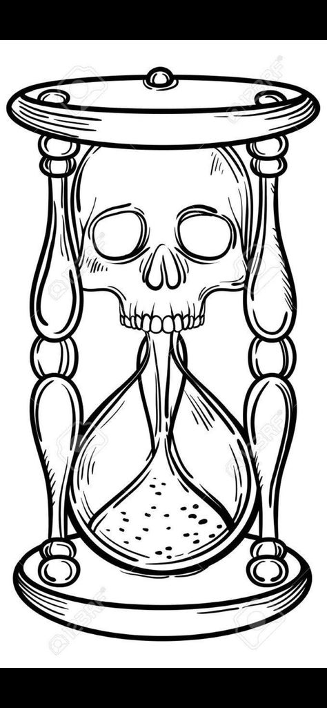 Hourglass Illustration, Hourglass Drawing, Mouse Tattoo, Tattoo Black And White, Pirate Tattoo, Hourglass Tattoo, Cool Tattoo Drawings, Mouse Tattoos, Tattoo Outline Drawing