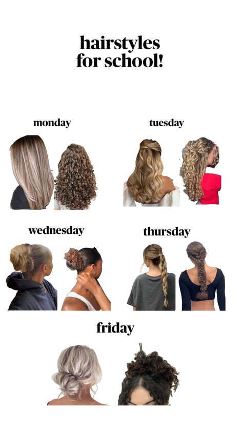 school hairstyles 💇‍♀️ | .kotasinspo on tiktok #hair #curlyhair #straighthair #likeforlike #likeforlikes #ifollowback #fyp #viral Hair For Middle School Dance, Hair Inspo For School Easy, School Hair Ideas Easy, Hairstyles For School Updos, Baddie School Hairstyles, School Hairstyles Wavy Hair, Easy Hairstyles To Do For School, Hair Inspo School, Hair Up Styles For School