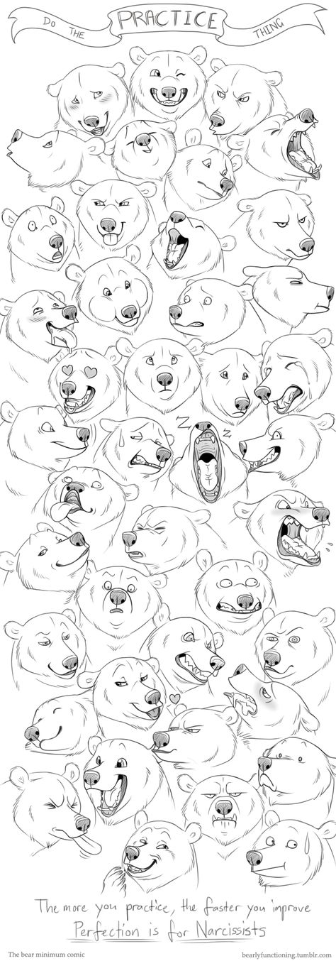 Bear Character Design, Bear Sketch, Bear Drawing, Animal Study, Drawing Expressions, Cartoon Bear, Bear Art, Animal Sketches, Drawing Practice