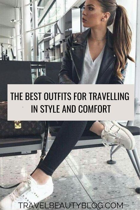 Travel Outfit Long Flights, Sightseeing Outfit, Casual Travel Outfit, Tourist Outfit, Chic Travel Outfit, Comfortable Travel Outfit, Airport Travel Outfits, Flight Outfit, Cute Travel Outfits