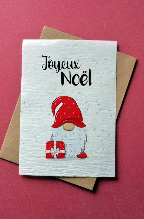 Carte à planter Gnome de Noël Joyeux Noël. Carte de voeux à | Etsy Carte Noel Diy, Christmas Cards Drawing, Diy Christmas Card, Seeded Paper, Christmas Fonts Free, Postcard Format, Cute Christmas Cards, Merry Christmas Diy, Field Flowers