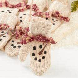 Snowman Mittens, Crochet Poinsettia, Snowman Gift Tags, Poinsettia Ornaments, Knitted Snowman, Monkey Accessories, Snowmen Crafts, Rustic Snowman, Mitten Ornaments