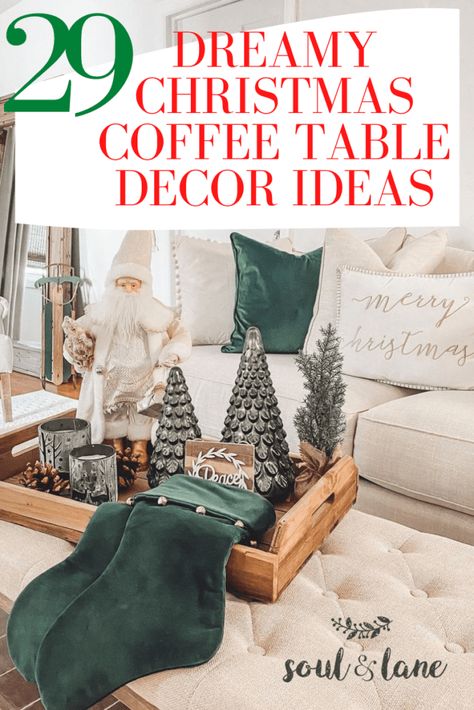 Christmas Coffee Table Decor Trays, Coffee Table Candle Decor, Glass Coffee Table Decor, Christmas Tray Decor, Christmas Coffee Table, Coffee Table Decor Living Room, Coffee Table Vignettes, Coffee Table Decor Tray, Christmas Coffee Table Decor