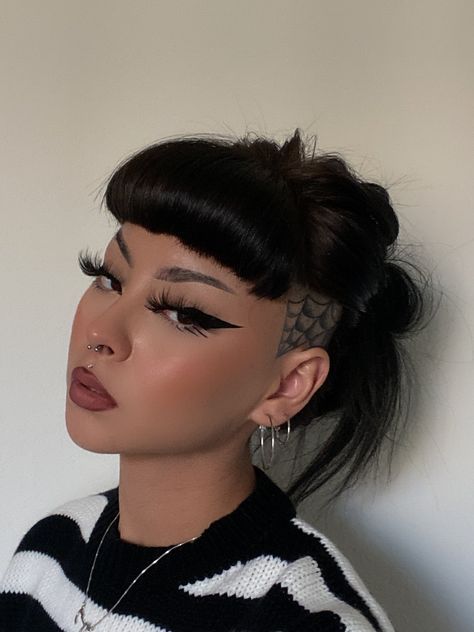 Hair Styles Goth, Goth Haircut, Side Shaved Hair, Grunge Beauty, Side Shaved, Braided Crown, Braided Crown Hairstyles, Shaved Hair Designs, Shaved Side Hairstyles