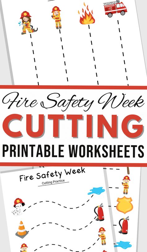 Fire Safety Activities Preschool, Fire Safety Theme Preschool, Fire Prevention Week Preschool, Fire Prevention Week Activities, Fire Safety Worksheets, Fire Safety Lessons, Fire Safety Preschool Crafts, Safety Worksheets, Fire Safety Crafts