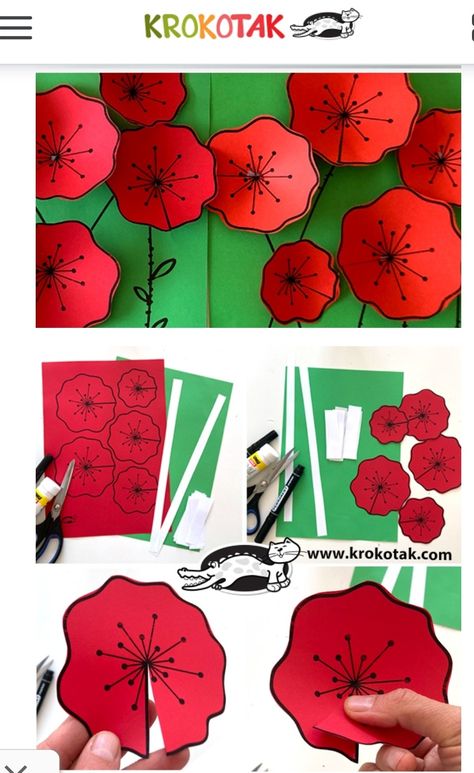 Poppy Craft For Kids, Paper Poppies, Remembrance Day Activities, Poppy Flower Art, Remembrance Day Art, Poppy Craft, Remembrance Day Poppy, Spring Art Projects, Easy Art For Kids