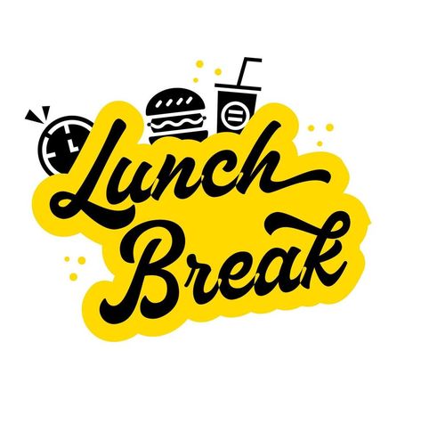 Modern Lunch break vector logo design. Lunch Break Vector Sticker Design. Lunch Break T-shirt Design, hand lettered calligraphic design. Lunch Graphic Design, Lunch Stickers, Food Brand Logos, Japanese Logo, Party Logo, Learning Logo, Best T Shirt Designs, Logo Design Process, Food Logo Design