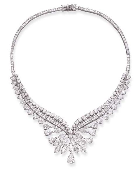 A DIAMOND NECKLACE | Christie's David Morris, Bridal Diamond Necklace, Diamond Jewelry Necklace, Marquise Cut Diamond, Square Cut, Baguette Cut, Jewellery Design, Marquise Cut, Jewelry Necklace