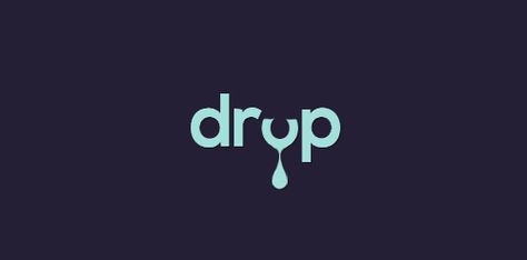 drop - concept typo logo by playground011.deviantart.com on @DeviantArt Drop Logo Design, Drip Logo, Long Name Logo, Fluid Logo Design, Drop Shadow Typography, Oil Drop Logo, Drop Cap Typography, Water Drop Logo, Wordmark Logo Design