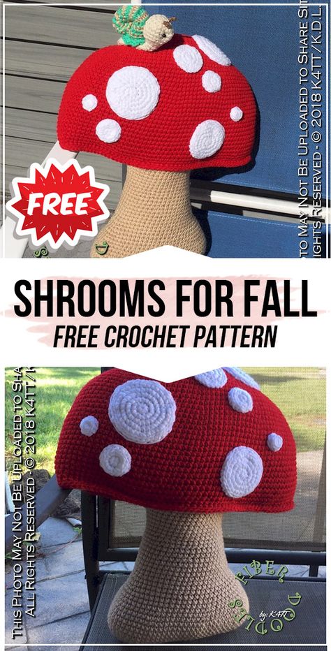 Crochet Puppets, Mushroom Tutorial, Mushroom Crochet Pattern, Amigurumi Mushroom, Mushroom Pillow, Mushroom Crochet, Crochet Fairy, Mushroom Hat, Crochet Cactus