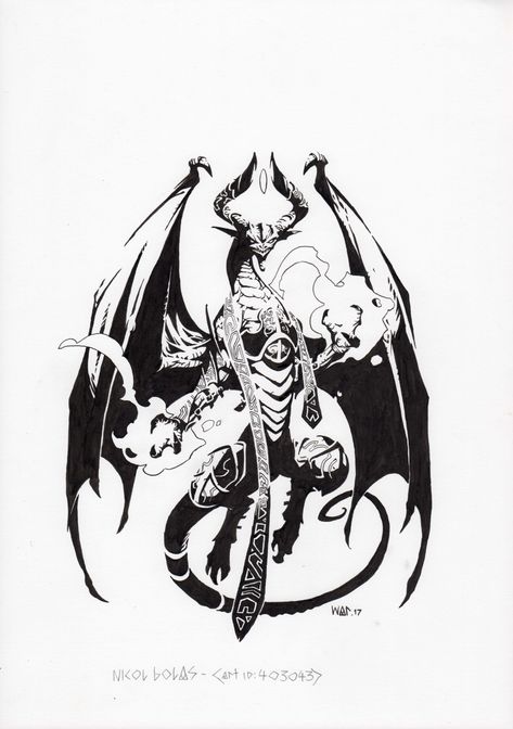 Wayne Reynolds Nicol Bolas promotional art inks MTG Magic the Gathering Comic Art Mtg Artwork, Nicol Bolas Art, Nicol Bolas Tattoo, Mtg Tattoo Ideas, Mtg Tattoo, Magic The Gathering Tattoo, Magic The Gathering Art, Wayne Reynolds Art, Magic The Gathering Character Art