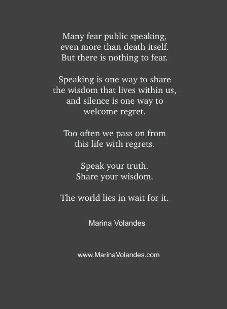 Quote about the fear of public speaking by Marina Volandes Quotes For Public Speaking, How To Get Over Fear Of Public Speaking, Quotes About Public Speaking, How To Overcome Fear Of Public Speaking, Public Speaking Quotes Inspiration, Public Speaking Affirmations, Public Speaking Aesthetic, Fear Of Speaking In Public, Debate Tips