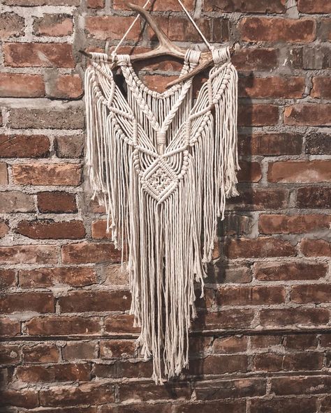 Antler Shed Ideas, Elk Macrame, Elk Antler Macrame, Deer Horn Macrame, Antler Macrame, Macrame Antlers Wall Hangings, Antler Macrame Wall Hangings, Deer Skull Macrame Wall Hanging, Antler Wall Hanging