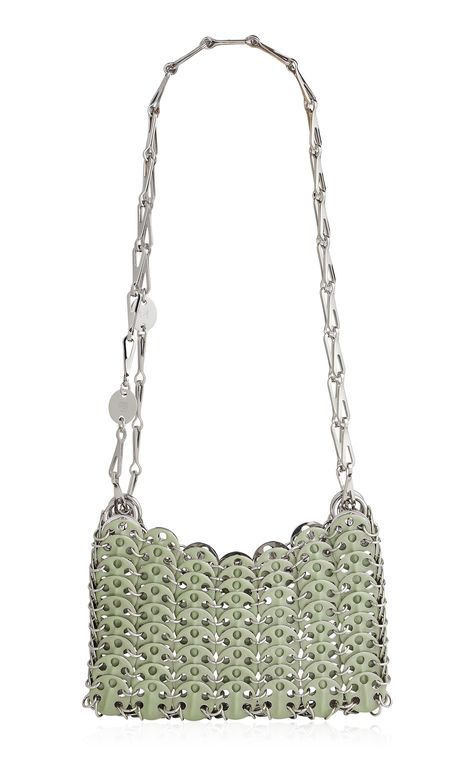 1969 Nano Enameled Shoulder Bag By Paco Rabanne | Moda Operandi Paco Rabanne, Moda Operandi, Chain Link, Fashion Collection, Silver Tone, Shoulder Strap, Fall Winter, Shoulder Bag, For Women