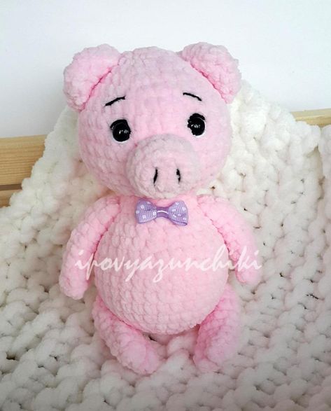 Crochet pig amigurumi Crochet Plush Pig Free Pattern, Pink Amigurumi Free Pattern, Crochet Pig Pattern Free, Pig Amigurumi, Pig Crochet, Pig Plushie, Crochet Pig, Amigurumi Plush, Crochet Teddy Bear Pattern