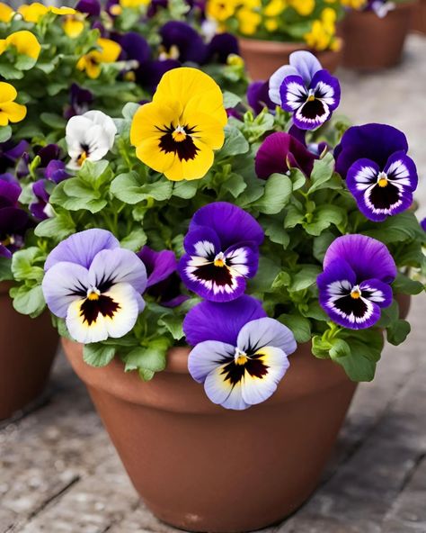 Pansies paint the garden with hues of hope, their petals soft yet enduring. Kitchen Gardening, Art Decor Diy, Favorite Flowers, Pansies, Decor Diy, Flower Vases, The Garden, Art Decor, Diy Decor