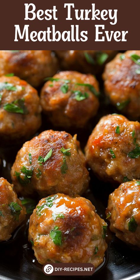 Try the best Turkey Meatballs ever! This recipe combines lean turkey, fresh parsley, and spices for a delicious and healthy dish that’s easy to make. Best Ground Turkey Recipes Healthy, The Best Turkey Meatballs, Turkey And Italian Sausage Meatballs, Stove Top Turkey Meatballs, Turkey Stuffed Meatballs, Easy Turkey Meatball Recipes, Turkey Meatball Crockpot Recipes, Best Turkey Meatballs Recipe, Turkey And Beef Meatballs