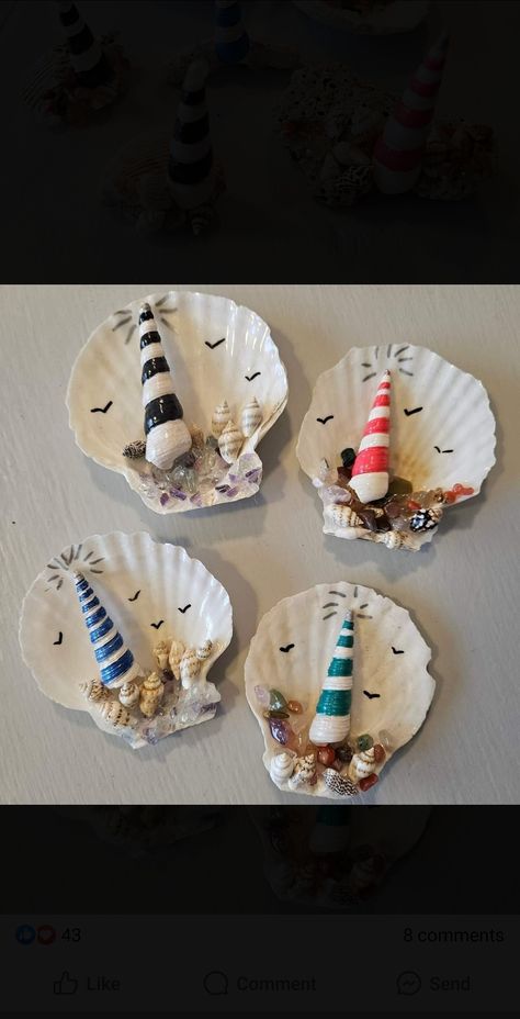 Things To Make Out Of Seashells, Vacation Seashell Ideas, Sea Shell Crafts Diy Mason Jars, Cute Beach Crafts, Seashell Projects For Kids, Beach Finds Crafts Ideas, Crafts With Shells For Kids, Seashell Art Diy Ideas, Things To Make Out Of Shells