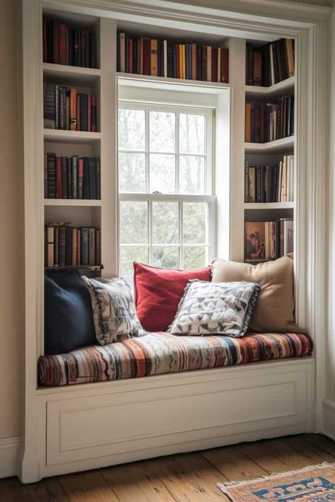 Bedroom Library Bedroom Library Ideas, Closet Reading Nook, Cottage Exterior Ideas, Small Home Library Ideas, Retro Bedroom Ideas, Small Home Library, Reading Nook Closet, Reading Nook Ideas, Bedroom Library