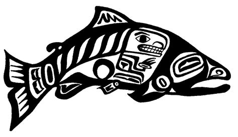 totem salmon – Raven Earth and Glass Works Salmon Drawing, Haida Tattoo, Totem Tattoo, Haida Art, Ocean Tattoos, Traditional Tattoo Design, Native Design, Cnc Projects, Black Ink Tattoos