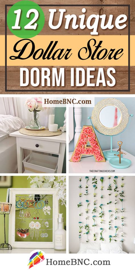 Dollar Tree Room Decor, Tree Bedroom Decor, Dorm Room Supplies, Dorm Room Necessities, Dorm Room Decor Ideas, Tree Bedroom, Decorating On A Dime, Dorm Diy, Dorm Organization