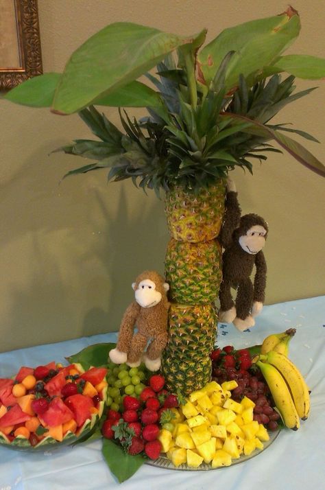 More monkey business Monkey Themed Food, Monkey Birthday Party Ideas, Monkey Birthday Party Decorations, Monkey 1st Birthday Boy, First Birthday Jungle Theme, Monkey Themed Baby Shower Ideas, Monkey First Birthday Boy, Monkey Party, Safari Animal Baby Shower Ideas