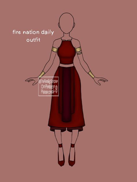 Atla Shifting Outfits, Avatar The Last Airbender Fire Nation Clothing, Firebending Outfit, Atla Fire Nation Outfits, Fire Nation Katara Costume, Fire Nation Dress, Atla Outfit Ideas, Fire Nation Clothes Outfits, Fire Nation Aesthetic Clothes