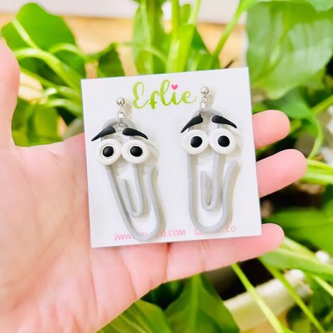 Back to School Clippy Earrings School Clip Earrings Retro - Etsy Canada Polymer Clay Science Earrings, Library Clay Earrings, Back To School Earrings Clay, Disney Clay Earrings Diy, Polymer Clay Earrings For Teachers, Funny Polymer Clay Earrings, Funny Clay Earrings, Retro Clay Earrings, Teacher Clay Earrings