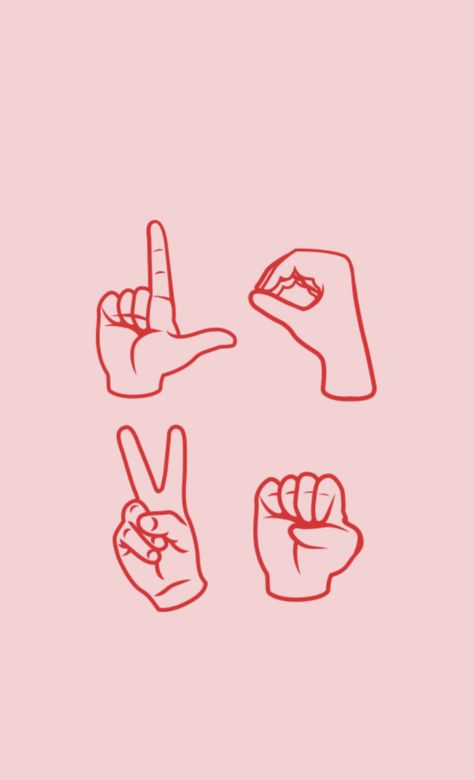 pink love asl Asl Sign Language I Love You, Sign Language Embroidery, Sign Language Vision Board, Asl Vision Board, Asl Wallpaper Sign Language, Learning Asl Aesthetic, Asl Background, Asl Drawing, Asl Aesthetic