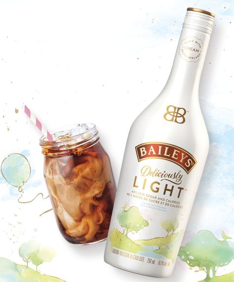 Elevate Summer Afternoons with a Light, Spiked Cold Brew Baileys Light Recipes Drinks, Baileys Iced Coffee, Homemade Beverages, Baileys Cocktails, White Branding, Alcoholic Desserts, Coffee Treats, Vanilla Milkshake, Drinks Coffee